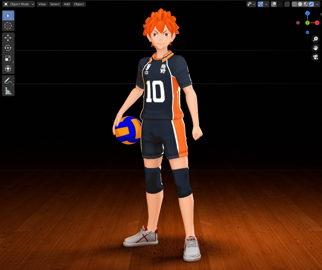 日向 翔陽 (Hinata Shoyou) fanart - Game Ready (Blend File)