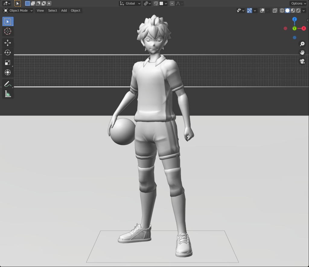 日向 翔陽 (Hinata Shoyou) fanart - Game Ready (Blend File)