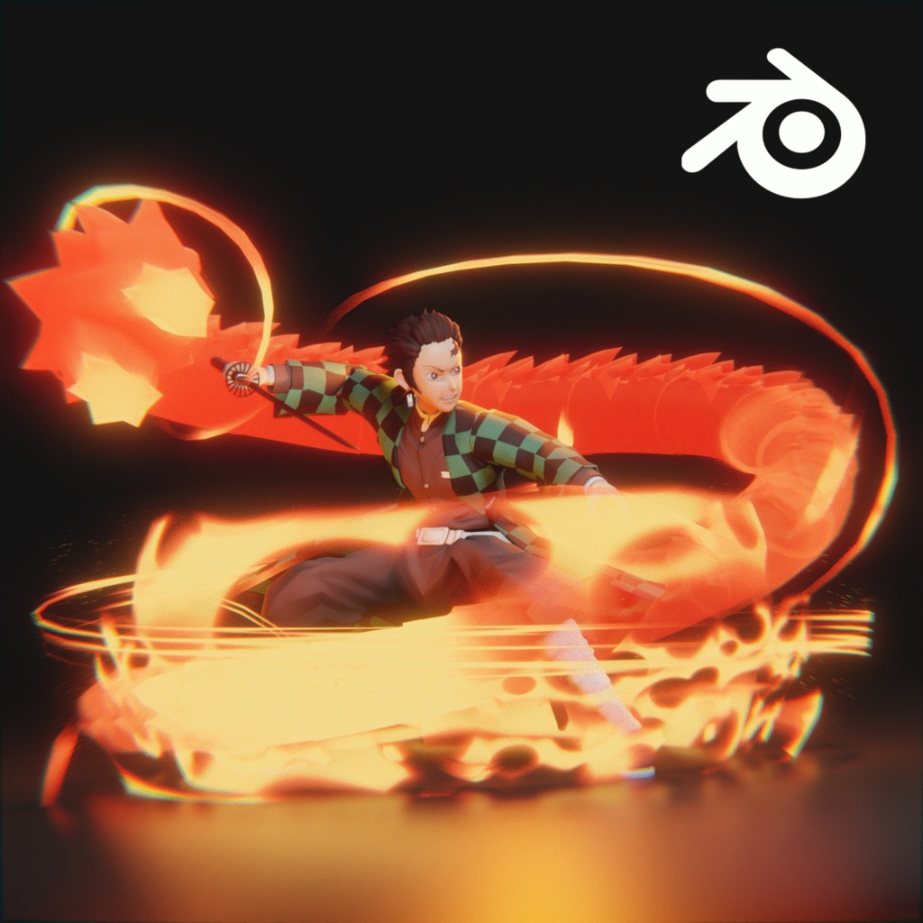 竈門 炭治郎 Kamado Tanjirō - Game Ready (Blend File)
