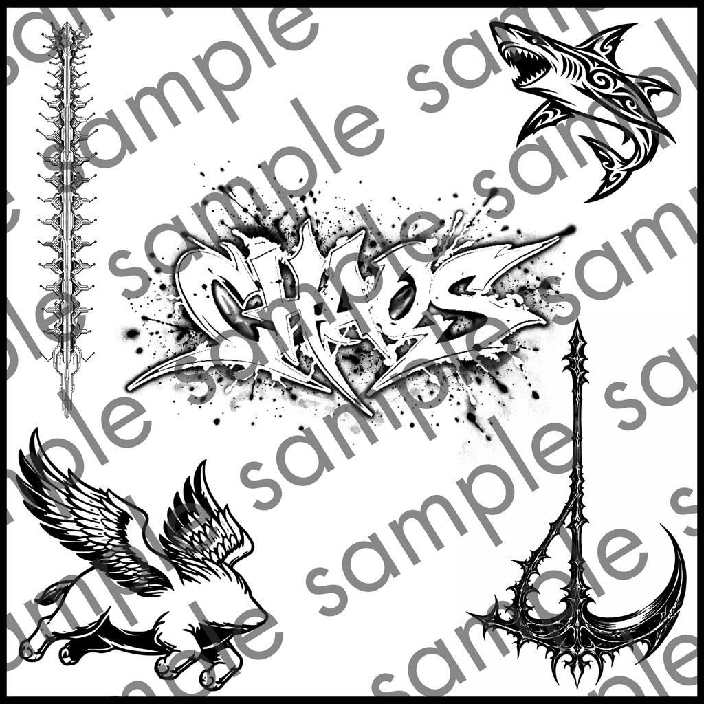 【VRC】タトゥーデカール_001【デカール】