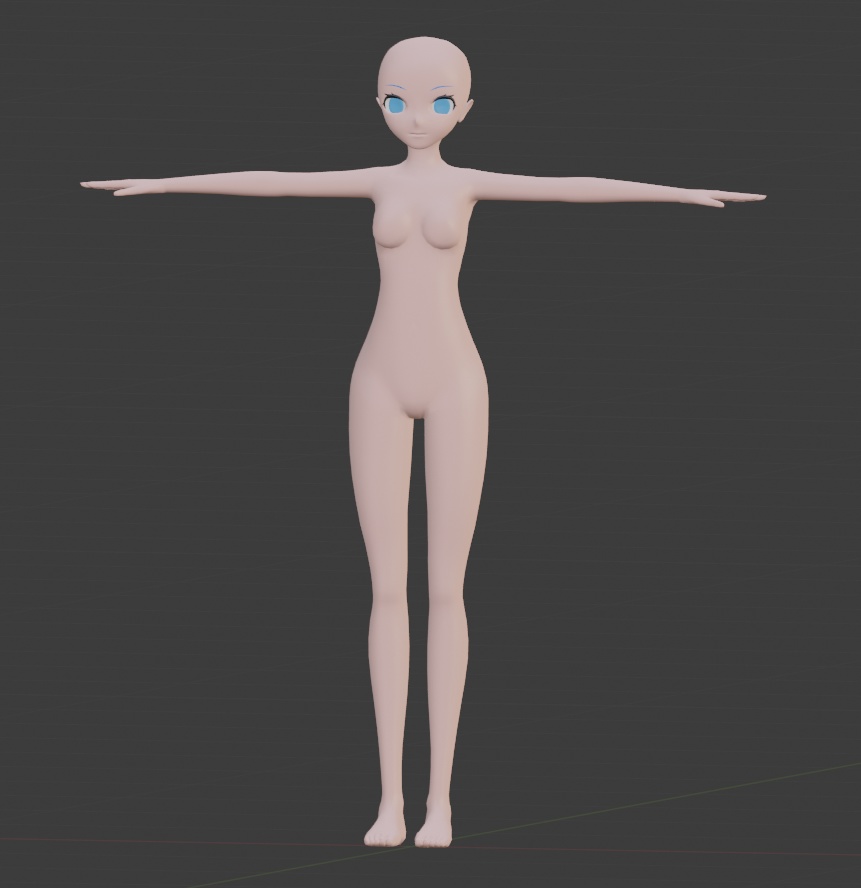 人体素材(ボーン、ウエイト設定済み)メタセコイア・ブレンダー用