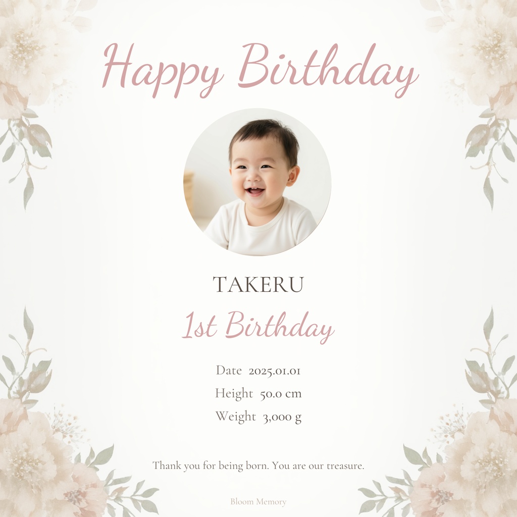 Birthday Poster|バースデーポスター|A4・A3対応|デジタルテンプレート