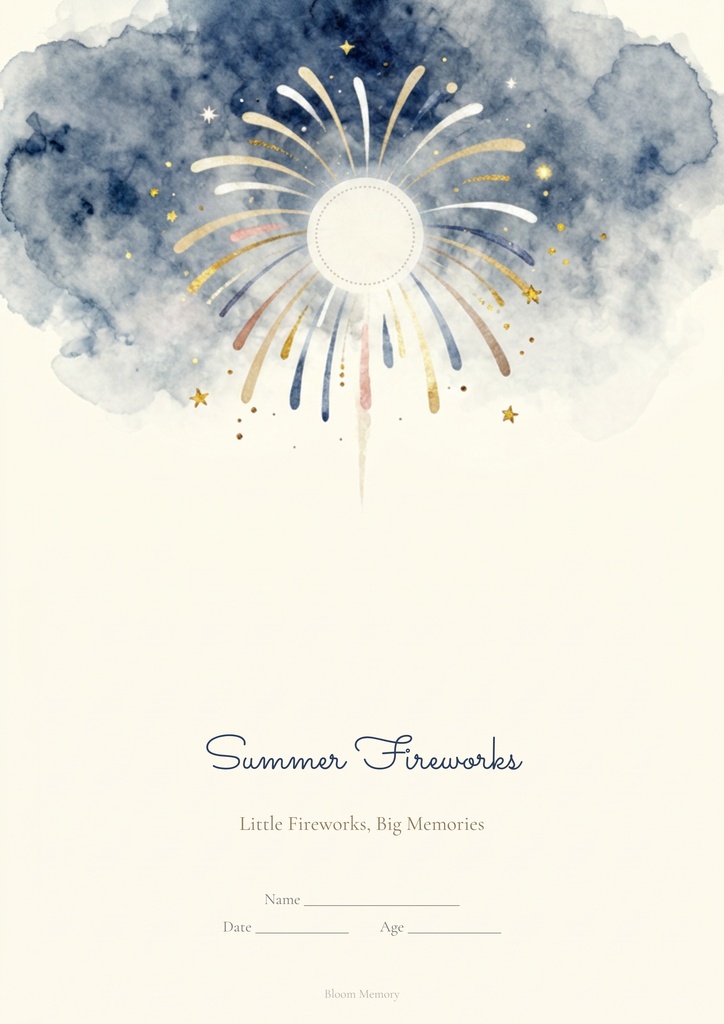 Little Fireworks|花火足形アート|A4・A3対応|デジタルテンプレート