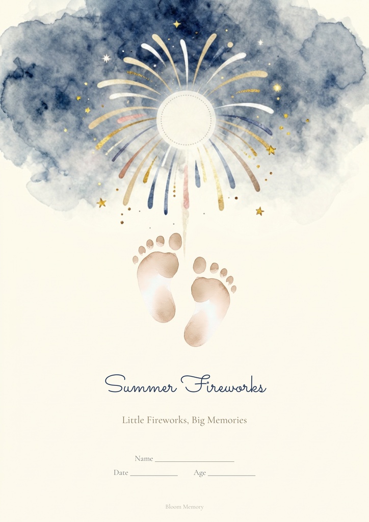 Little Fireworks|花火足形アート|A4・A3対応|デジタルテンプレート