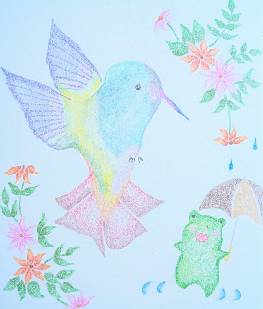 油性色鉛筆画❀世界がほどける音❀原画一点物・手描きアート