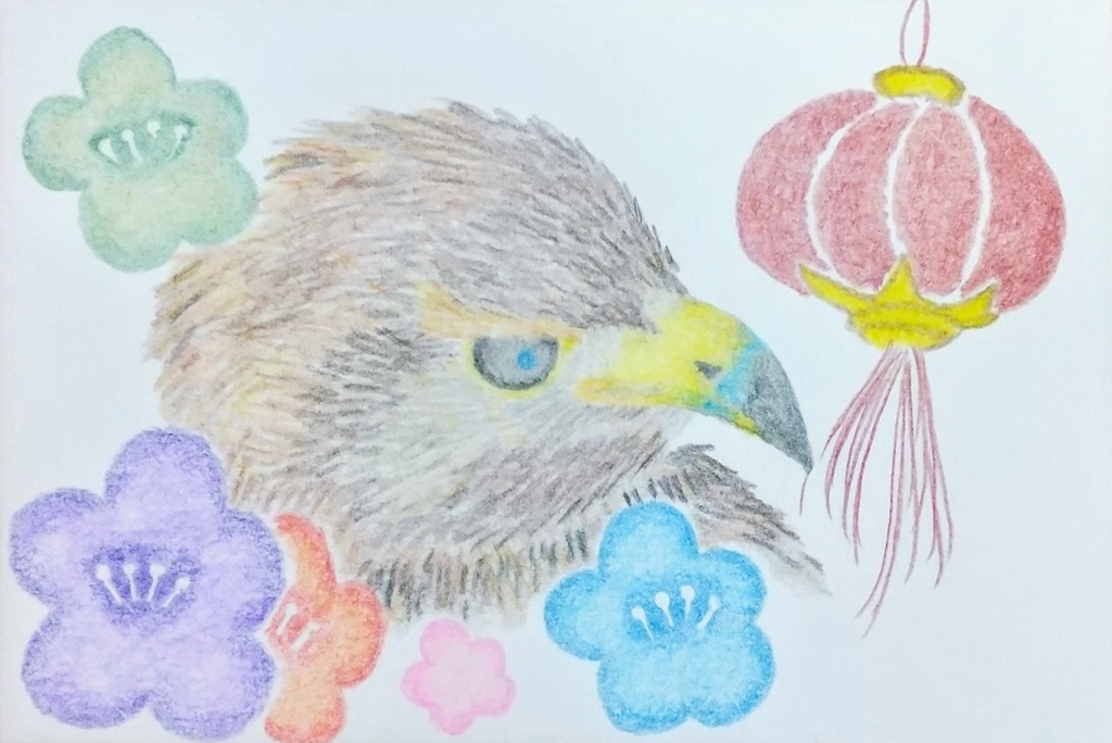 「花彩祭の守り鷹」原画ポストカード