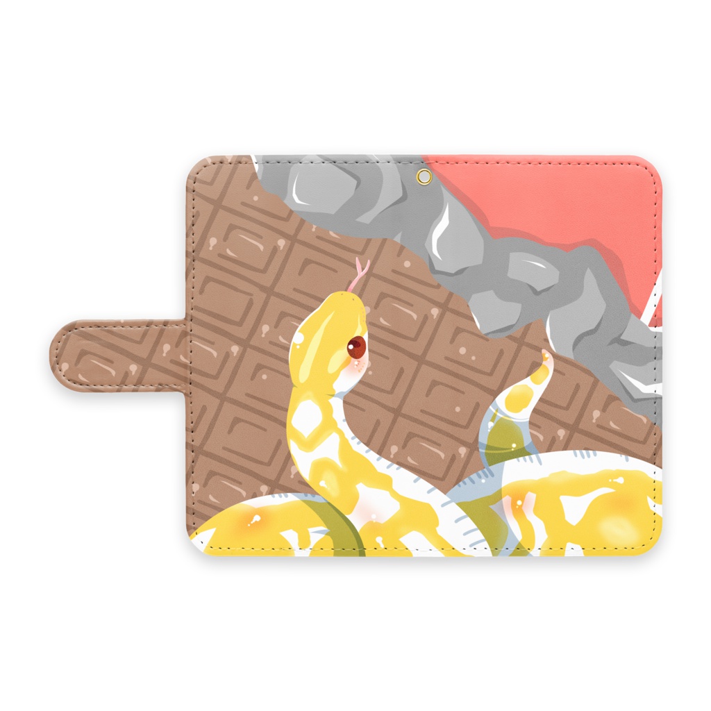 【手帳型Androidケース】チョコレプタイルズ（アミメニシキヘビ）