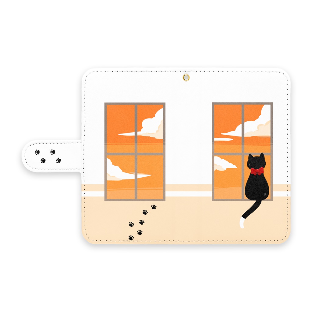 【手帳型Androidケース】まどねこ(夕暮れ)