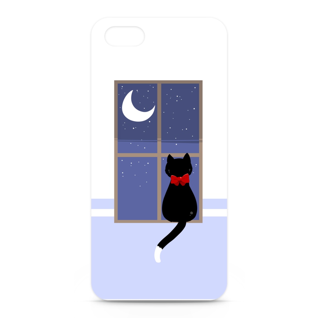 【iPhoneケース】まどねこ(夜空)