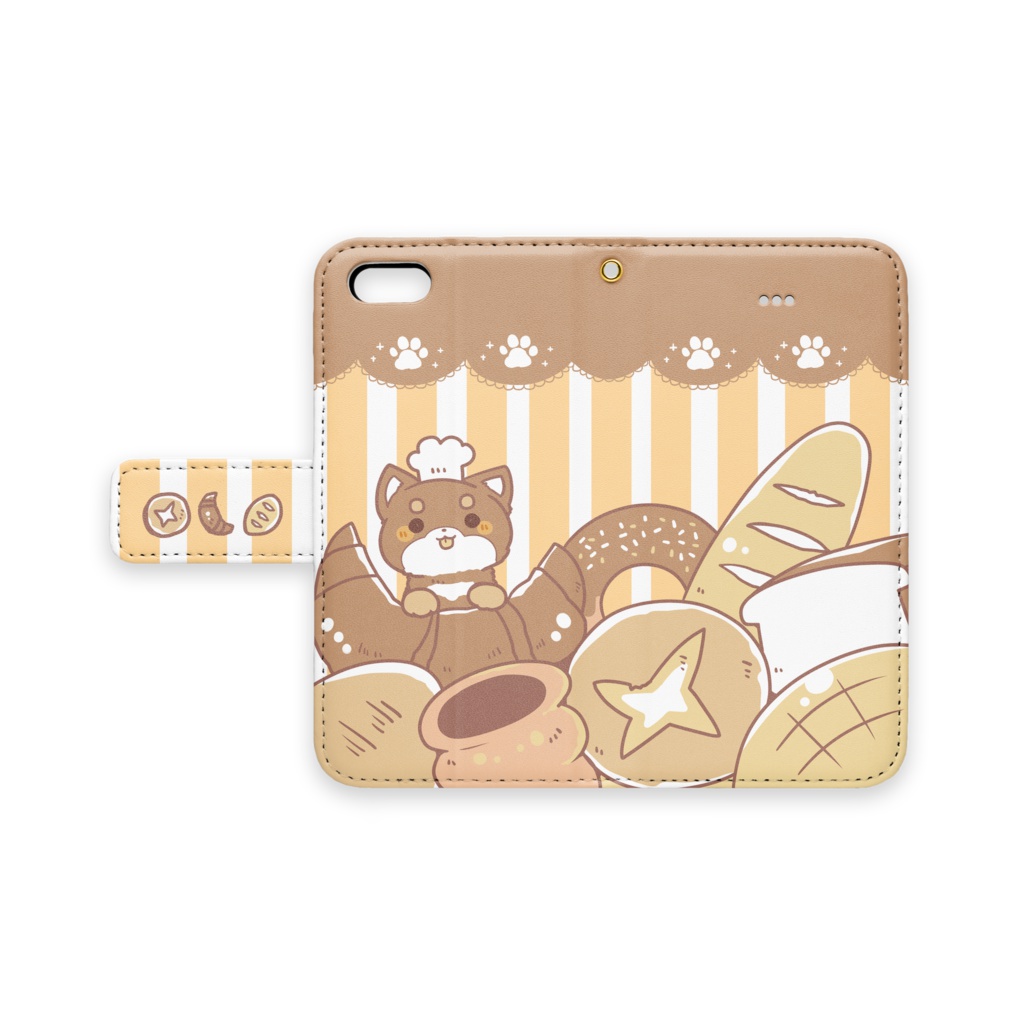 【手帳型iPhoneケース】しばいぬベーカリー(くろしば)