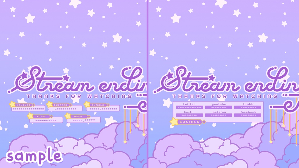 Pastel Nights Stream Overlays + Title Cards