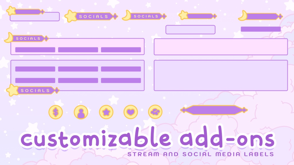 Pastel Nights Stream Overlays + Title Cards