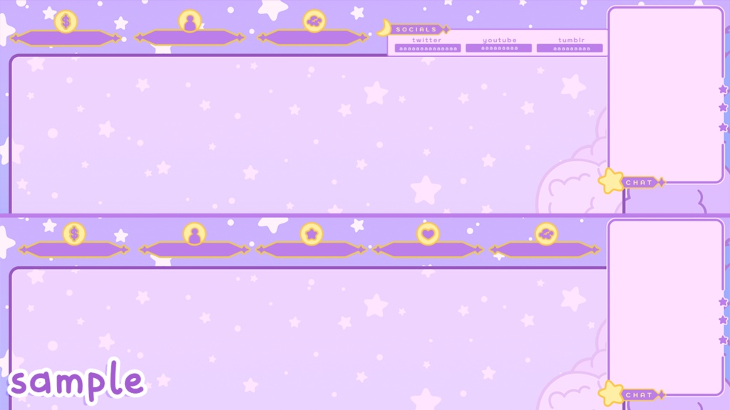 Pastel Nights Stream Overlays + Title Cards