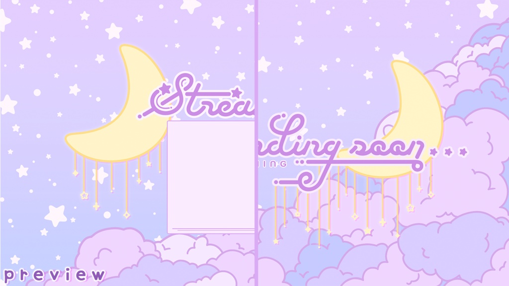 Pastel Nights Stream Overlays + Title Cards