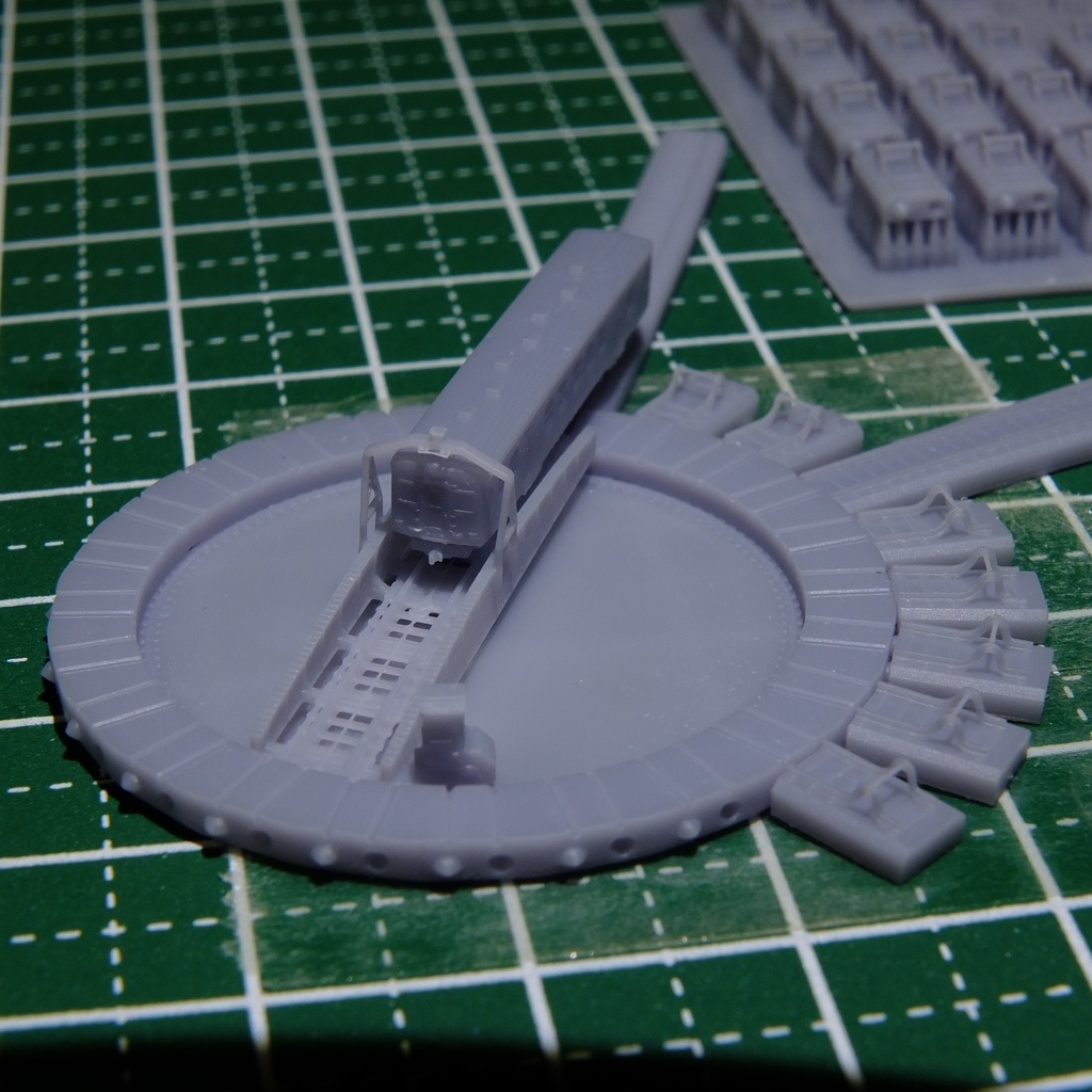 1/700スケール鉄道模型 レールセット 20m級転車台と第3種車止め