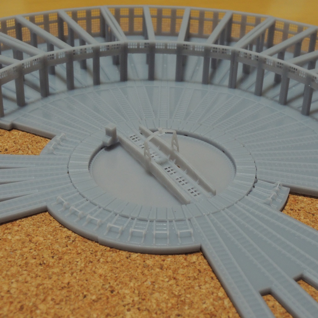 1/700スケール鉄道模型 転車台&扇形庫セット 津山機関区タイプ