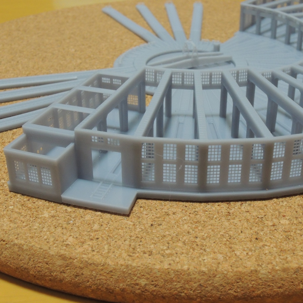 1/700スケール鉄道模型 転車台&扇形庫セット 津山機関区タイプ