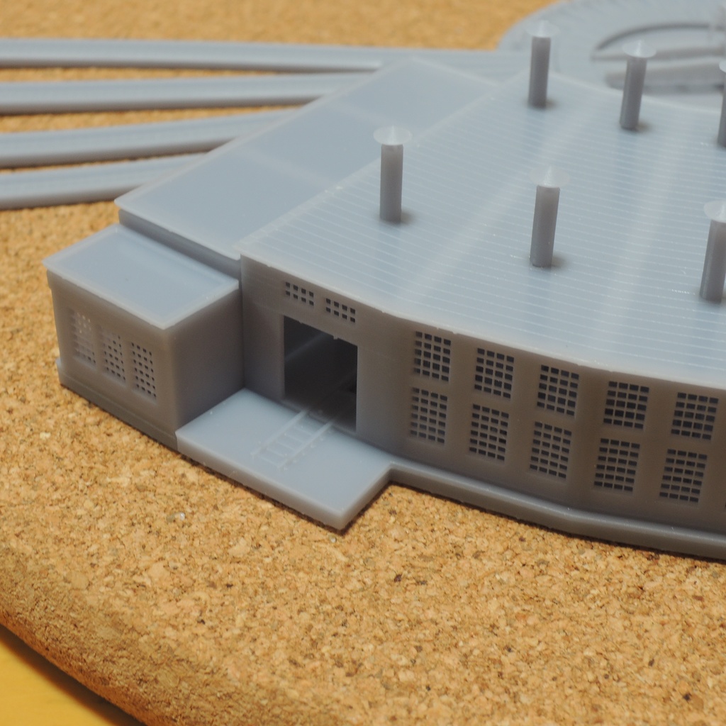 1/700スケール鉄道模型 転車台&扇形庫セット 津山機関区タイプ