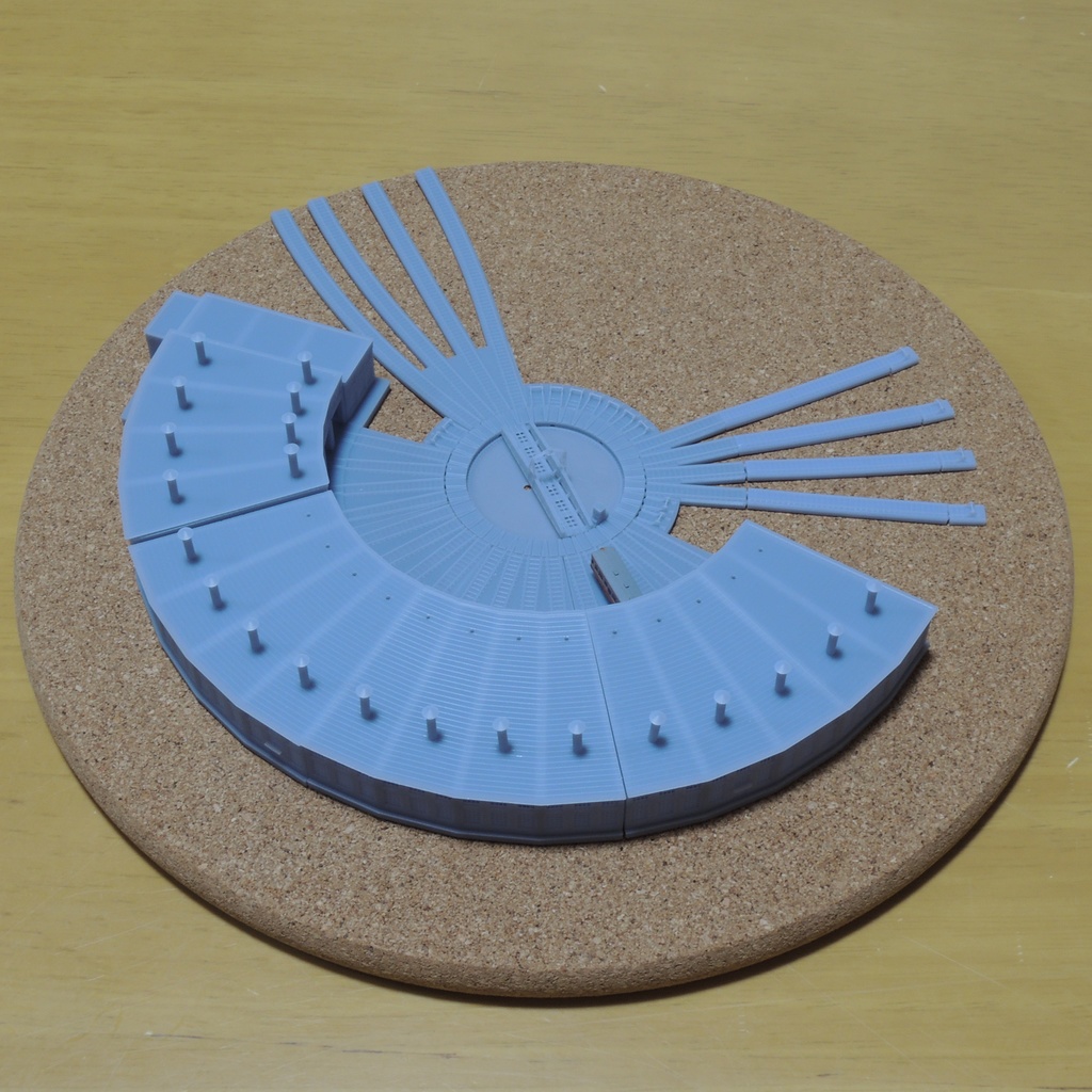 1/700スケール鉄道模型 転車台&扇形庫セット 津山機関区タイプ