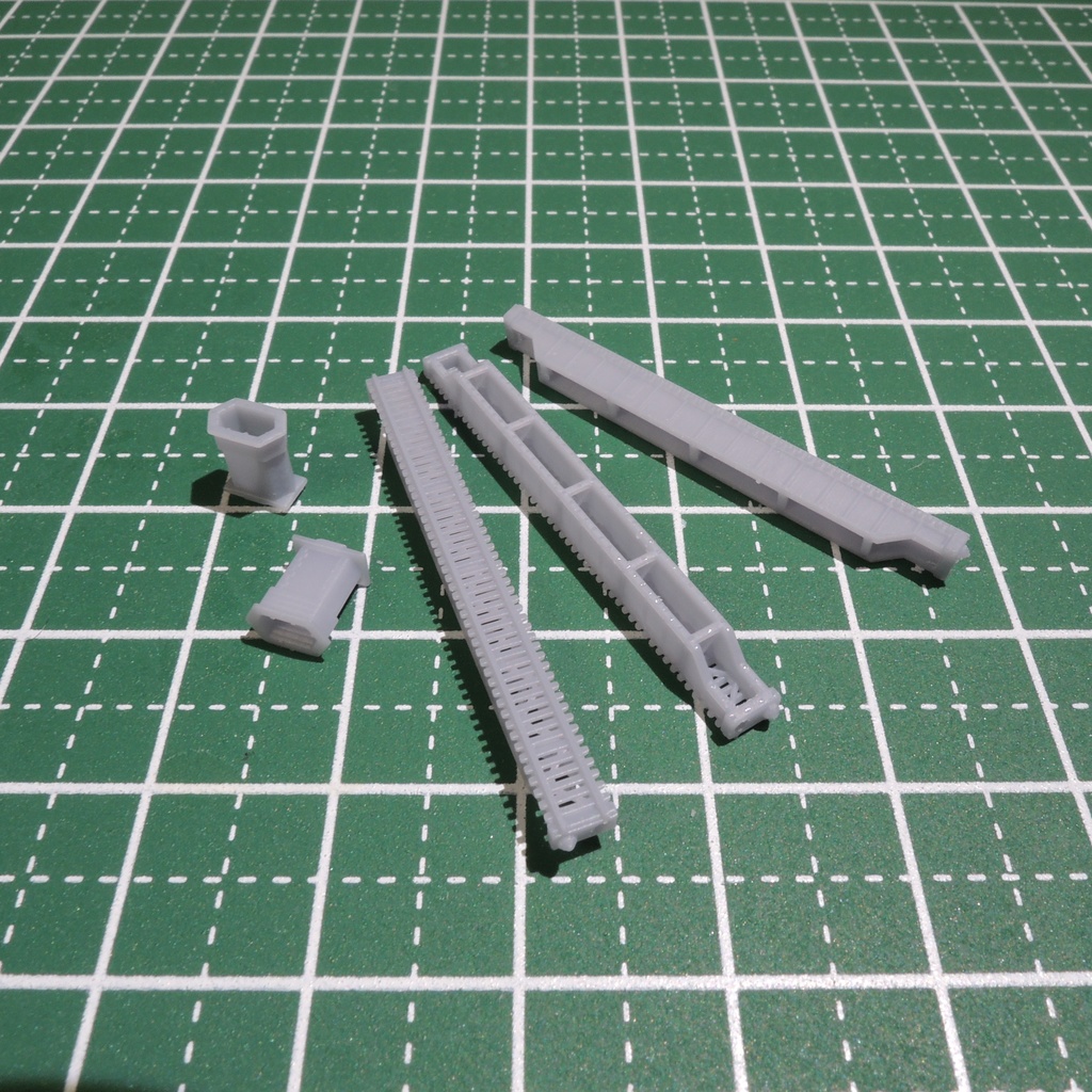 1/700スケール鉄道模型 橋梁・橋脚(ワーレントラス橋・ガーター橋)