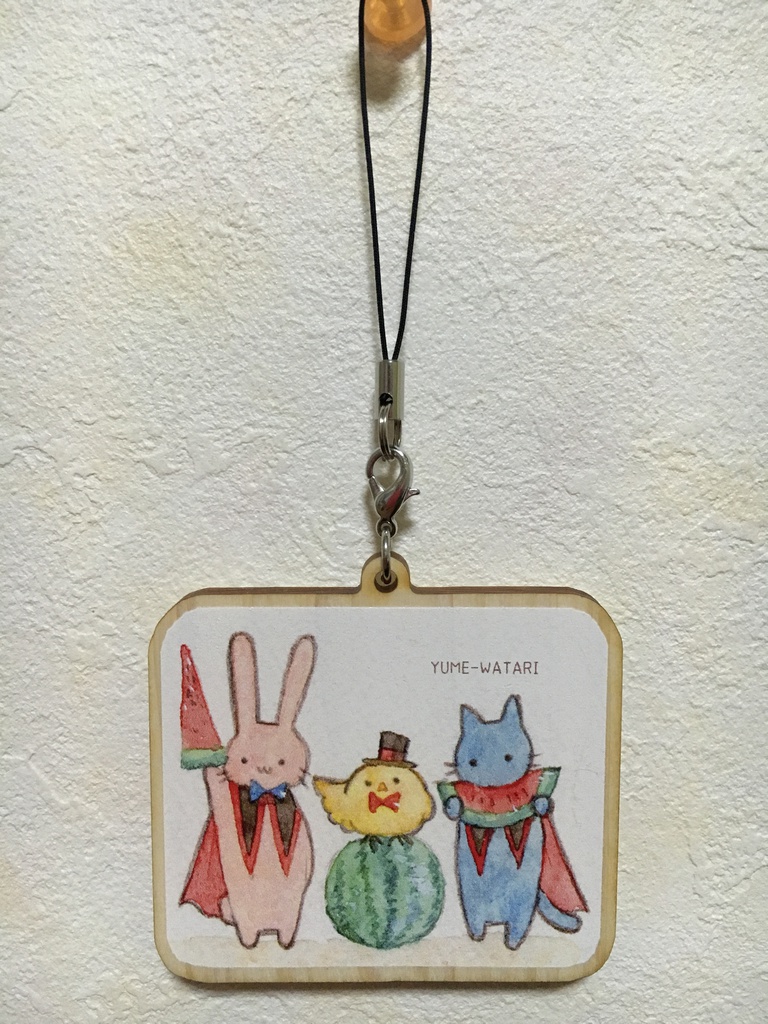 すいかのウッドストラップ