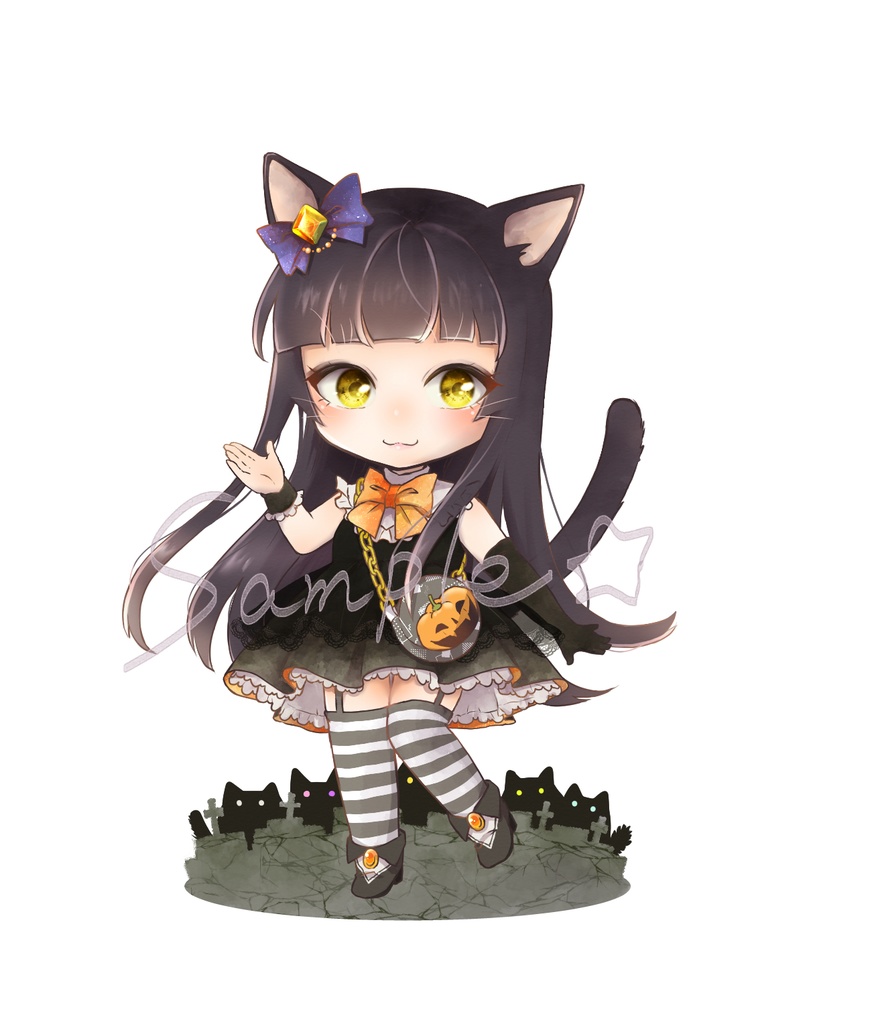 黒猫アクリルスタンド(受注販売)