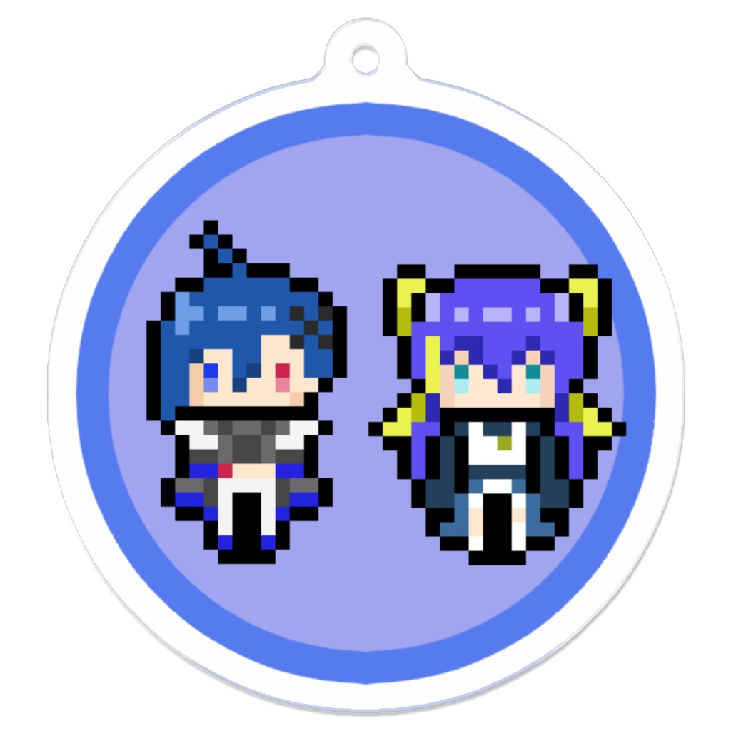 欠音トモヤ(架空)・黄琴まひろ(Puppet) ドット絵アクキー