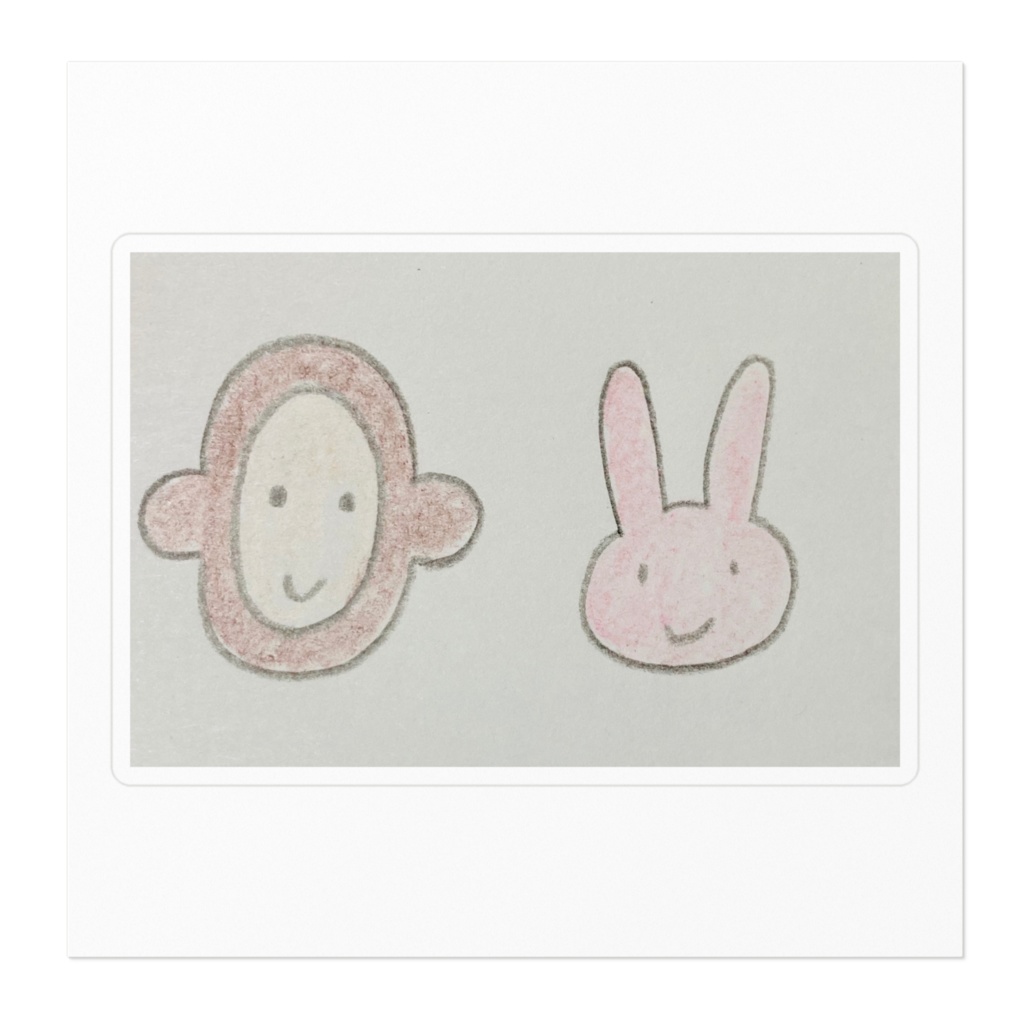 うさぎとさるステッカー