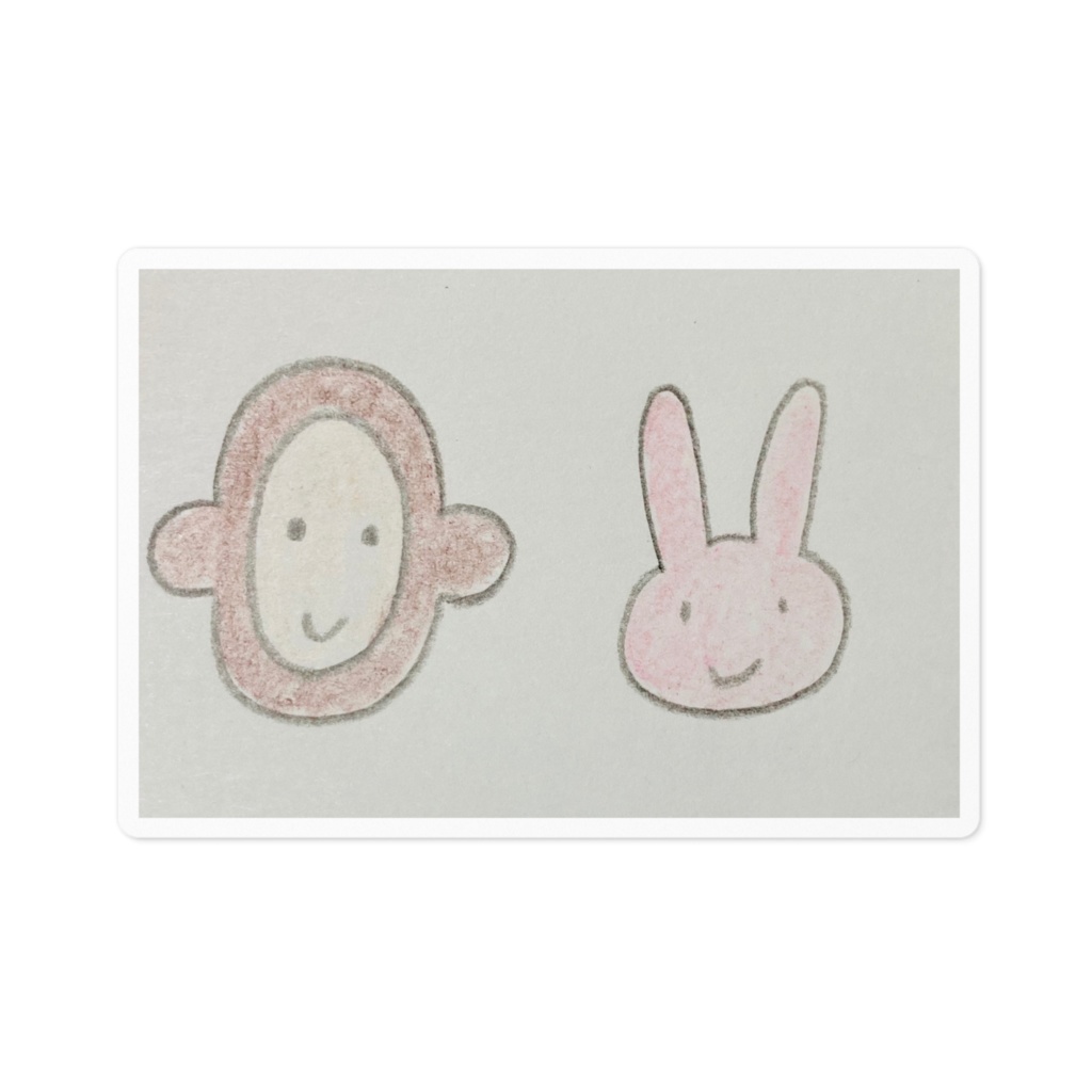 うさぎとさるステッカー