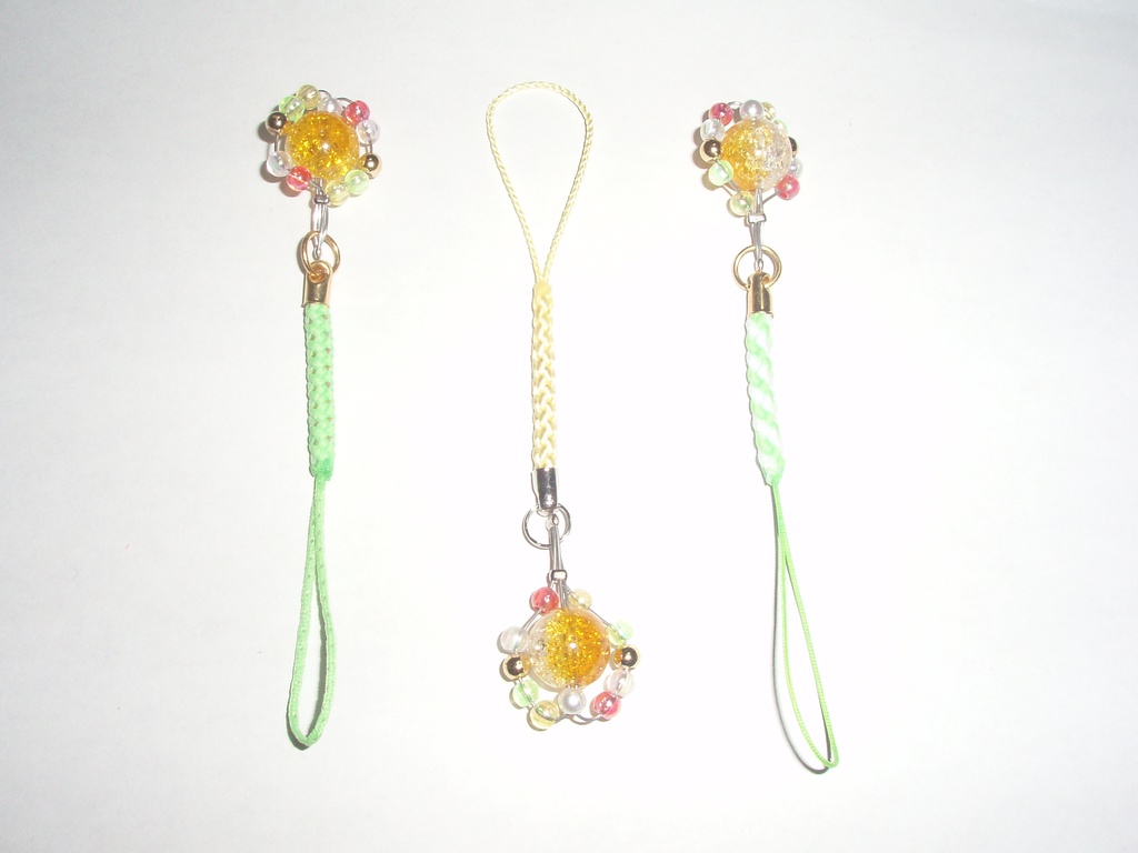 クラックビーズアミュレットストラップ5号