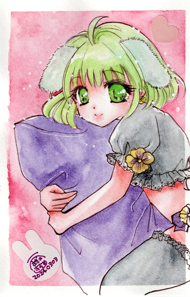 『パンジーうさぎ』（ポストカード）