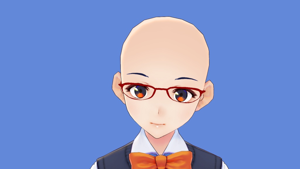 Vroid用 髪の毛3本で作った雑メガネ Wasabinu Booth