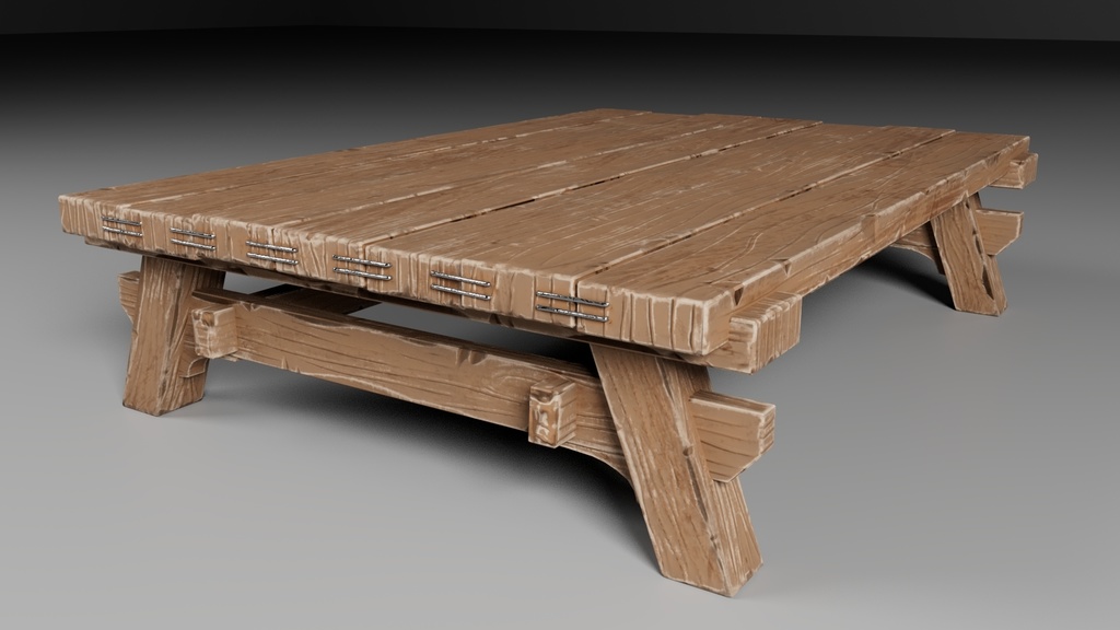 山賊風家具セット テクスチャ付【FBX,OBJ】Maya