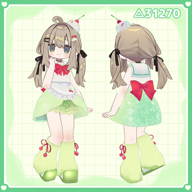 【 6/1まで半額!!】しゅわメロ♡クリームソーダセーラー【まめふれんず対応】