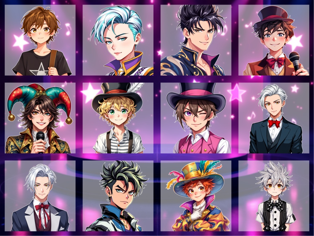 【全12種・無料1種】男性エンターテイナー素材