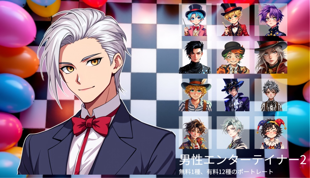 【全12種・無料1種】男性エンターテイナー2素材