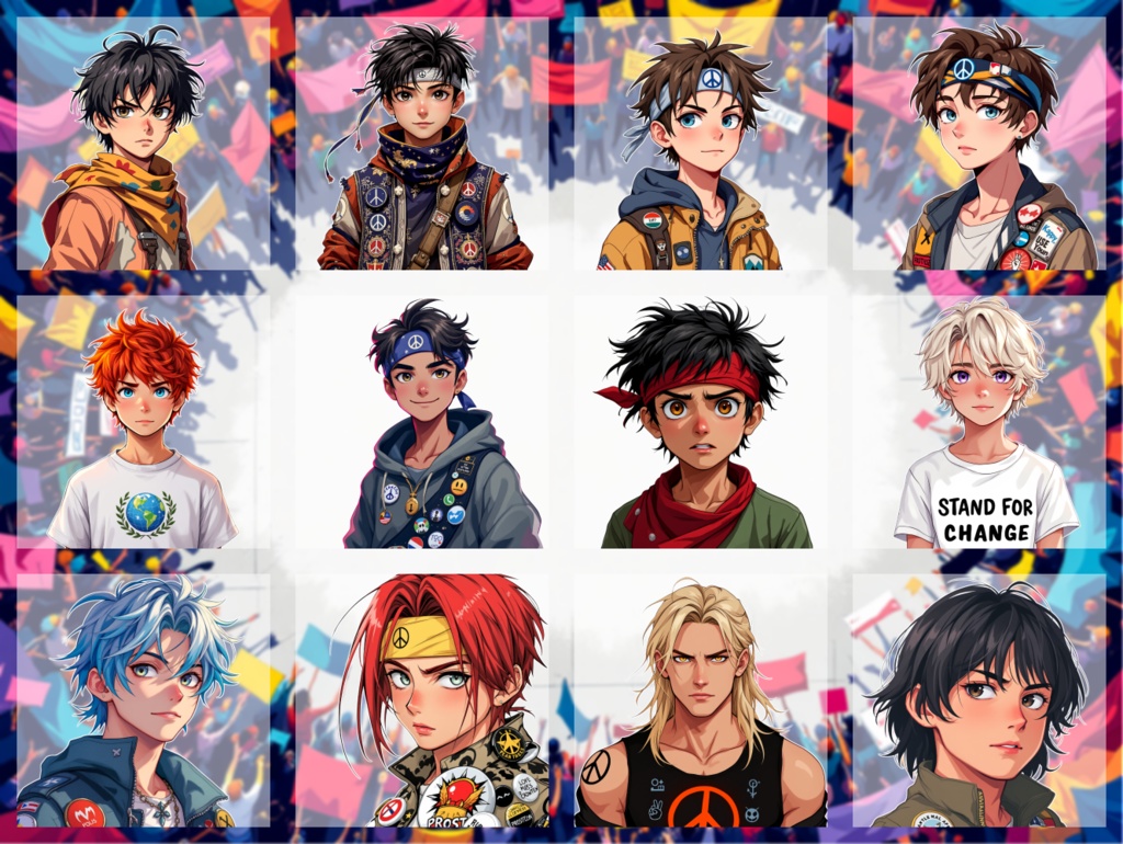 【全12種・無料1種】男性活動家素材