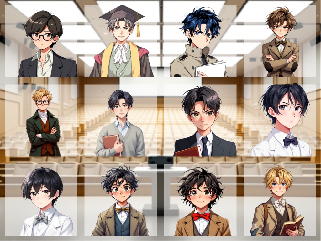 【全12種・無料1種】男性教授素材