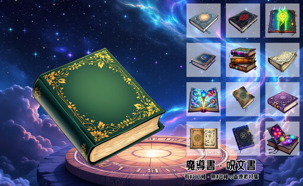 【全12種・無料1種】魔導書素材