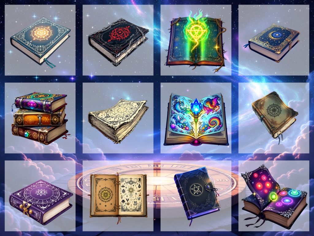 【全12種・無料1種】魔導書素材