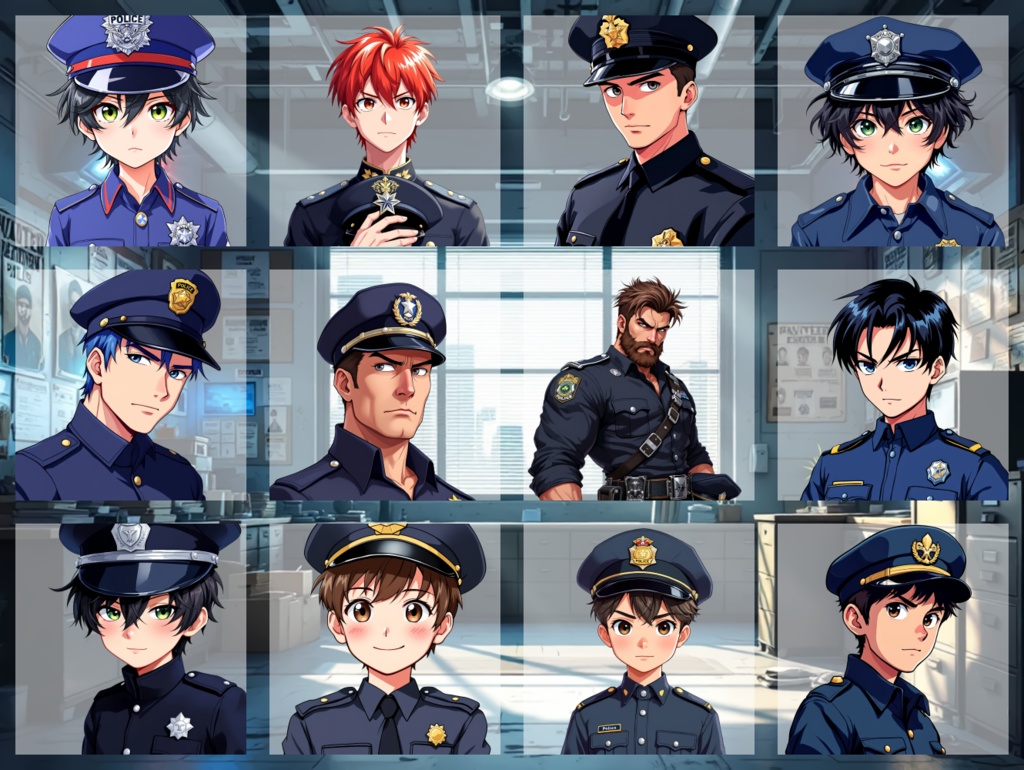 【全12種・無料1種】男性警察官素材