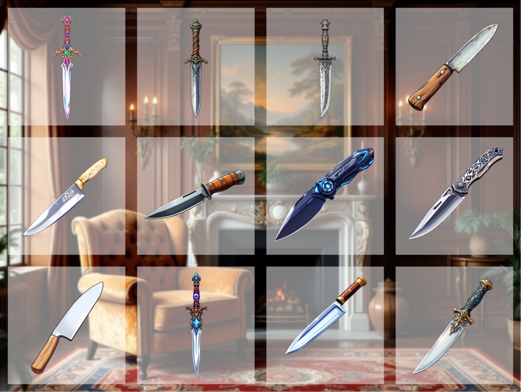 【全12種・無料1種】小型ナイフ素材
