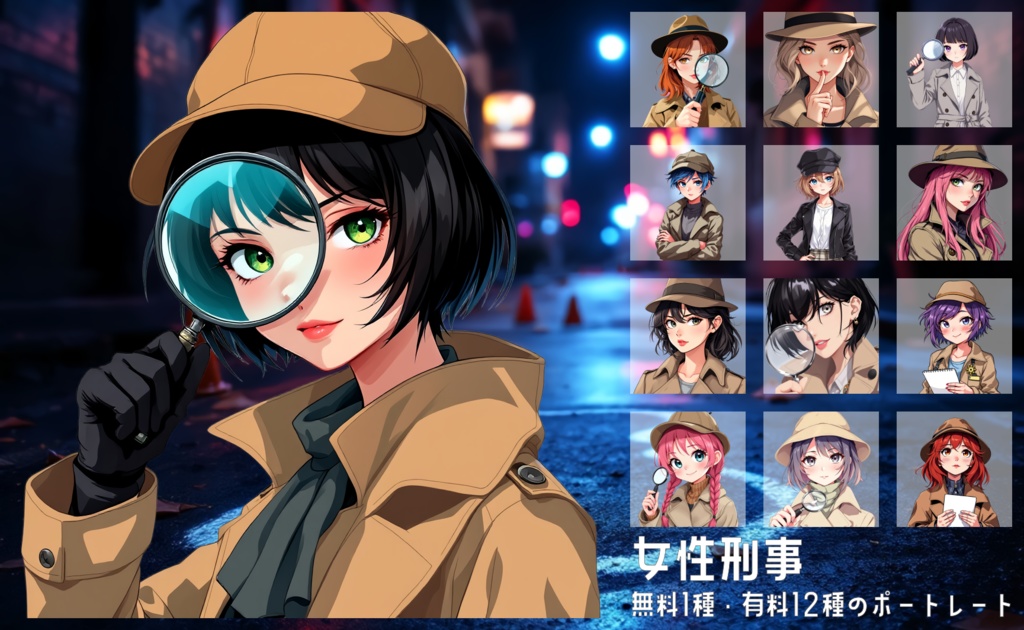 【全12種・無料1種】女性刑事-画像素材-