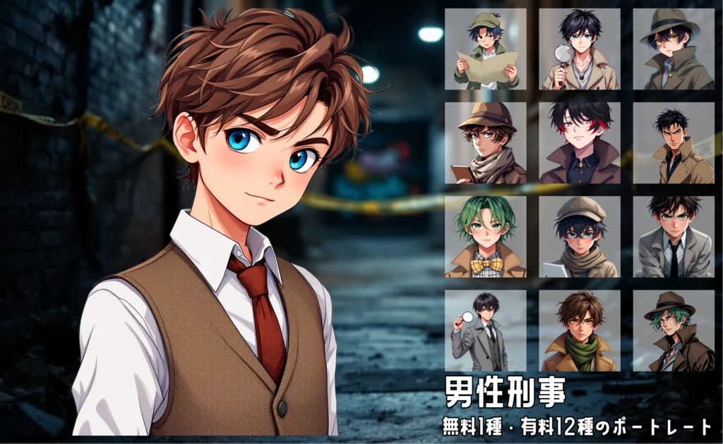 【全12種・無料1種】男性刑事-画像素材-