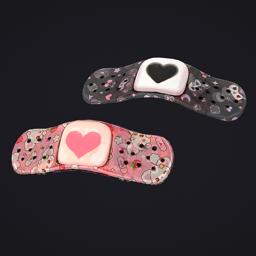 VRChat用 鼻絆創膏 Nose Band-Aid【ピンク&ブラック2色 / Pink&Black】