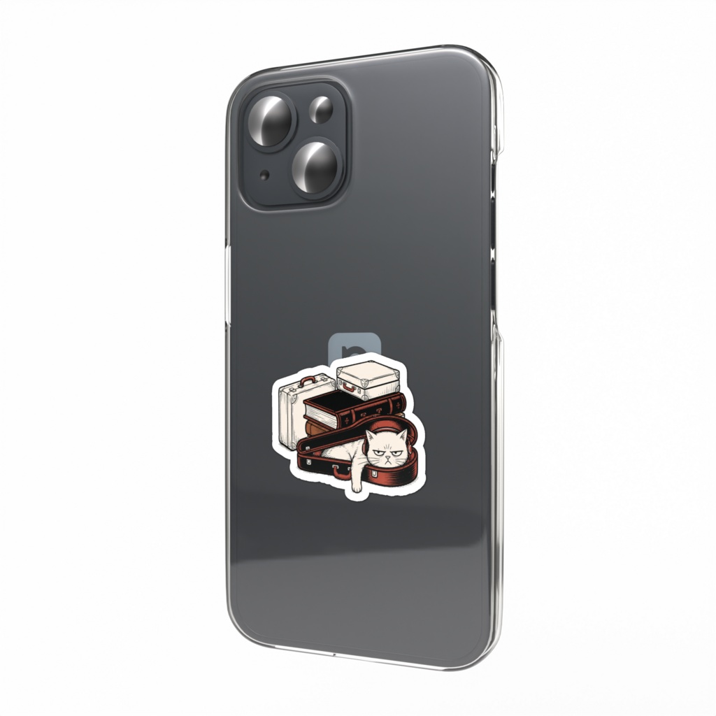 ケース猫スマホステッカー |まだ帰りません