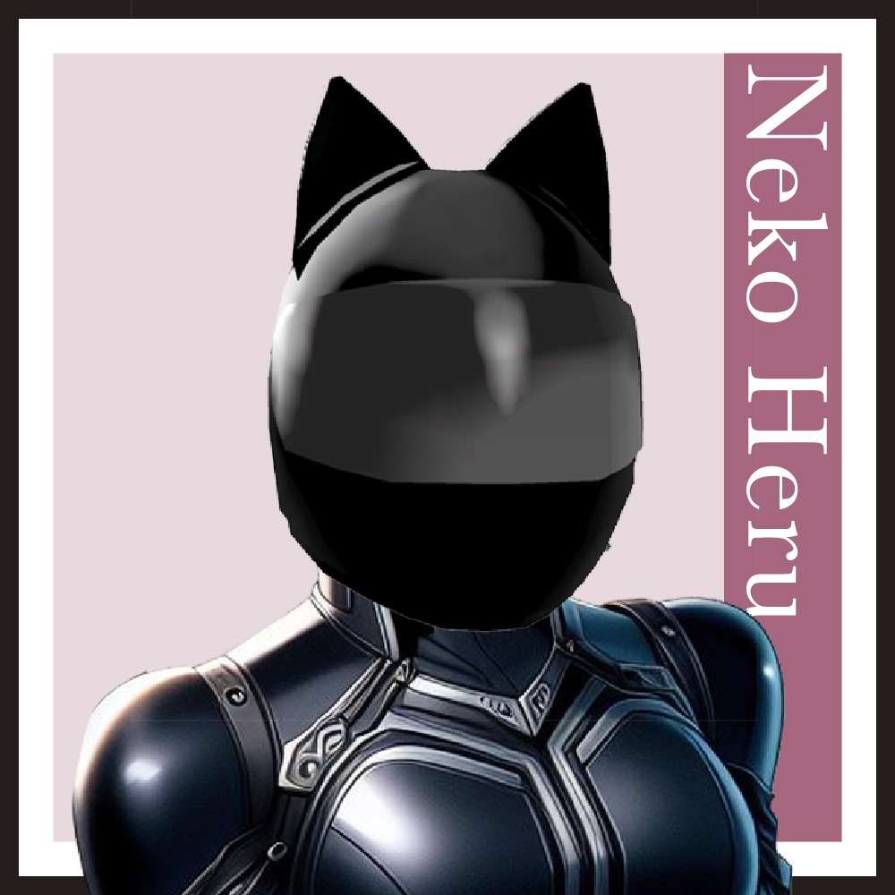 【VRchatr想定】猫耳フルフェイス