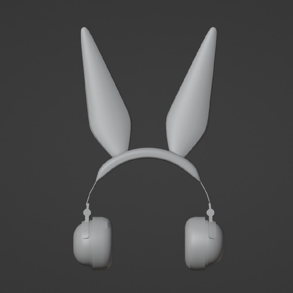 【VRチャット想定】うさ耳ヘッドフォン