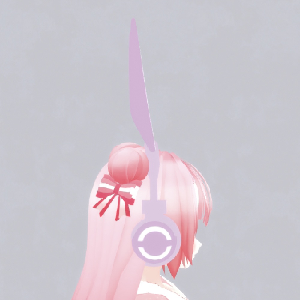 【VRチャット想定】うさ耳ヘッドフォン