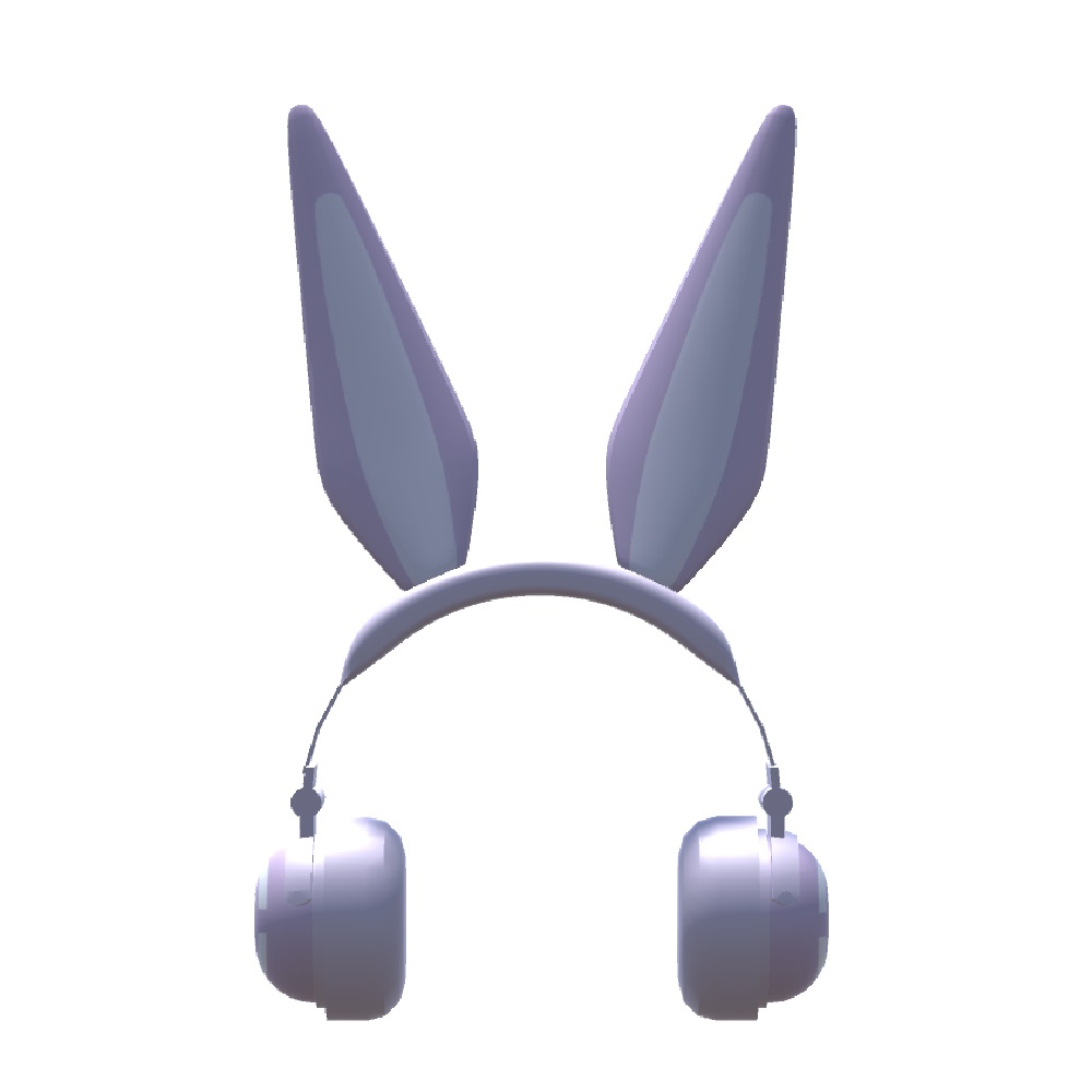 【VRチャット想定】うさ耳ヘッドフォン